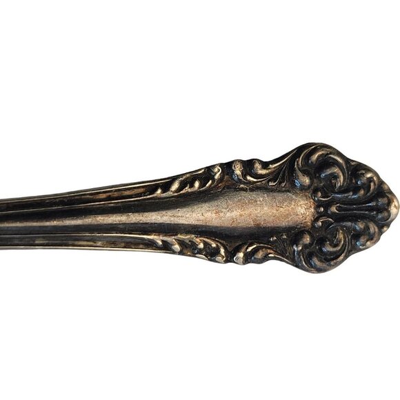 Community Silver Antique Silver-Plated Serving Spoon With Ornate Floral & Basket - Picture 5 of 7